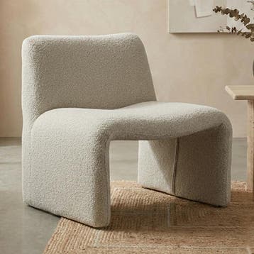 *WOONWINKEL* Gebogen Fauteuil Beige Stof, Verzenden, Nieuw, Stof