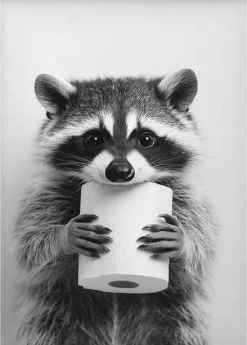 Grappige Dieren Toilet Poster – Humor Canvas Badkamer, Verzenden, Nieuw