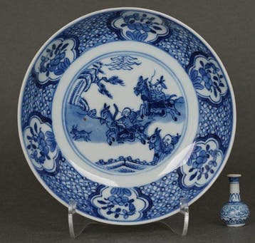 Kangxi (1662-1722) - Bord - Yoshi on Horseback - Rare Deer