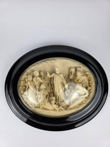 Mattei - sculptuur, Importante bassorilievo – Cristo predica, Antiek en Kunst