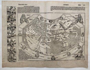 World - Wereld; Hartmann Schedel - Secunda Etas Mundi - 1493, Boeken, Atlassen en Landkaarten, Nieuw