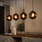 *WOONWINKEL* Hanglamp Met 4 Glazen Bollen Bruin, Huis en Inrichting, Lampen | Hanglampen, Verzenden, Nieuw