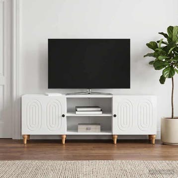 vidaXL TV-kast 150 x 31 x 50 cm Hoogglans Wit Bewerkt hout, Minder dan 50 cm, Verzenden, Nieuw, Minder dan 100 cm