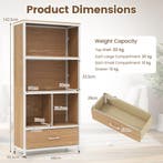 LIVSK Boekenkast - 5 Opbergvakken - Stabiele Houten en Metal, Boeken, Verzenden, Nieuw