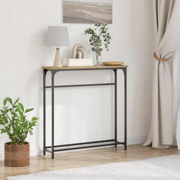 vidaXL Wandtafel Artisan Eiken 75 x 19,5 x 75 cm Bewerkt, Huis en Inrichting, Verzenden, Nieuw, 60 cm of meer