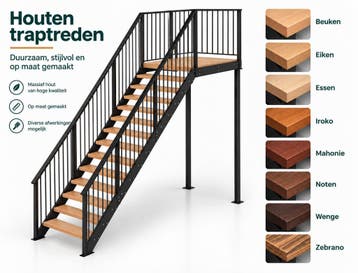 Massief eiken trap treden op maat - Topkwaliteit !, Verzenden, Nieuw