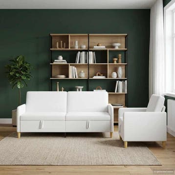 vidaXL Bankenset met opbergruimte 2 st 4-zits Wit 192 x 78 x, Verzenden, Nieuw, Kunststof, Minder dan 150 cm