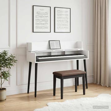 vidaXL studiobureau Wit 110 x 40 x 19,5 cm Bewerkt hout, Verzenden, Nieuw