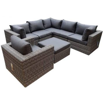 Rio hoek loungeset 7-delig antraciet, Tuin en Terras, Tuinsets en Loungesets, Ophalen of Verzenden, Nieuw, Wicker