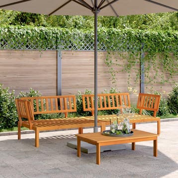 vidaXL Tuinhoekbanken 2 st pallet massief acaciahout, Verzenden, Nieuw, Hardhout