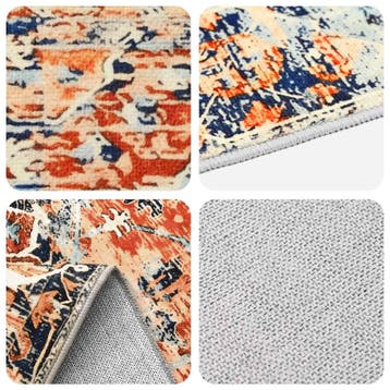 vidaXL Vloerkleed ORIZ Oranje 140 x 200 cm 100% polyester, Verzenden, Nieuw, Oranje
