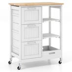 LIVSK Multifunctionele Keukeneilandkar - Opbergruimte met 3, Verzenden, Nieuw