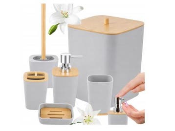 Veiling - Badkamer  set van 6 grijs, Nieuw
