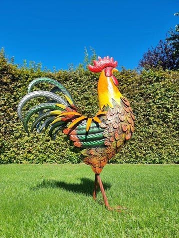 sculptuur, Metalen Haan - 85 cm - Metaal