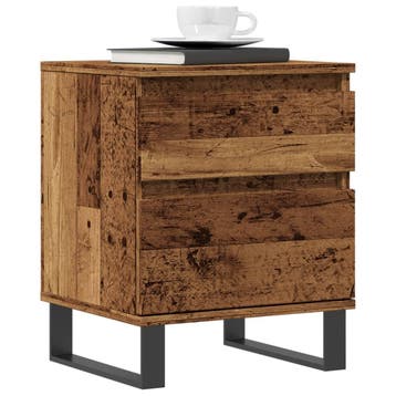 vidaXL Nachtkastjes 2 st 40x35x50 cm bewerkt hout oud, Minder dan 45 cm, Verzenden, Nieuw, Minder dan 55 cm