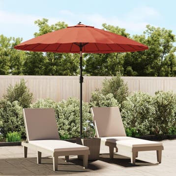 vidaXL Parasol met aluminium paal 270 cm terracottakleurig, Verzenden, Nieuw, 2 tot 3 meter