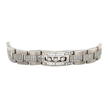 Witgouden heren schakel armband met diamant 18 karaat, Verzenden, Zo goed als nieuw, Goud
