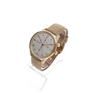 IWC Portuguese Chronograaf IW371486; 18k. Rosé gouden her.., Overige merken, Leer, Ophalen of Verzenden, Zo goed als nieuw