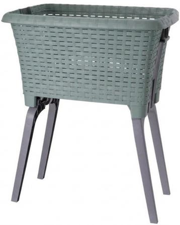 Wasmand op poten groen 38 liter 39 x 59 x 29 cm kunststof, Tuin en Terras, Droogmolens en Wasrekken, Verzenden, Nieuw