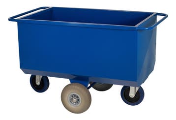 Metalen voerwagen 275 ltr met middenas, volle softwielen, Ophalen of Verzenden