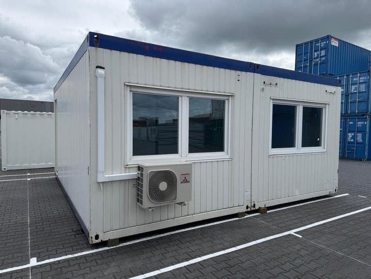 Kantoorunitset – ca. 6 x 6 meter - met gang - gebruikt, Zakelijke goederen, Machines en Bouw | Keten en Containers