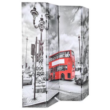 vidaXL Kamerscherm inklapbaar Londen bus 160x170 cm zwart en, Verzenden, Nieuw