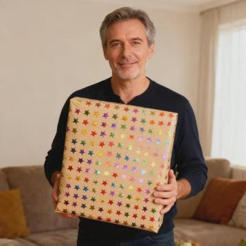 Luxe Cadeaupapier met Goudkleurige Sterren - 43x300 cm, Diversen, Verzenden, Nieuw