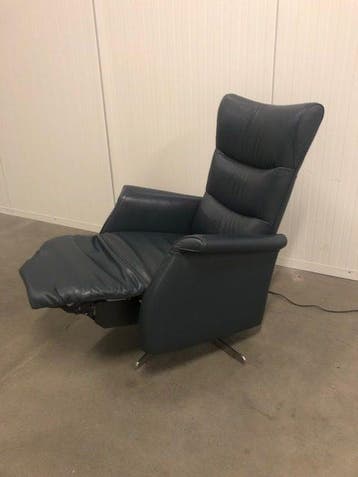 Prominent sta op stoel Wilson donkerblauw leder (Stoelen), Huis en Inrichting, Ophalen of Verzenden, Gebruikt