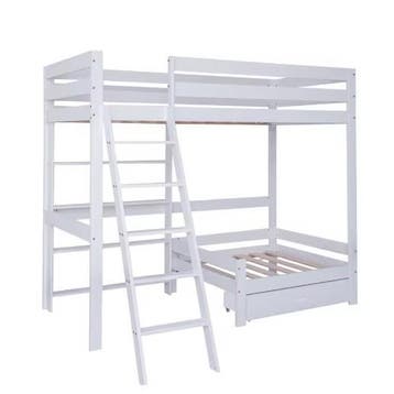 Kinder Hoogslaper 90x200 cm met Bank en Opbergruimte, Verzenden, Nieuw