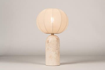 Rietveld Tafellampen - Beige, Zand - Stof, Marmer, Verzenden, Nieuw