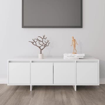 vidaXL Tv-meubel 120x30x40,5 cm bewerkt hout wit, Huis en Inrichting, Kasten | Televisiemeubels, 100 tot 150 cm, Verzenden, Nieuw