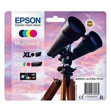 Epson 502XL BK + 502 C/M/Y (T02W9) multipack Inktcartridge, Verzenden, Nieuw, Cartridge, Epson