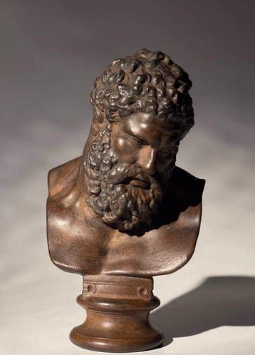 sculptuur, Classical Greek-Roman Style Bearded Male Bust -