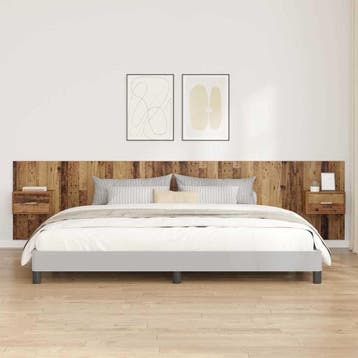 vidaXL Hoofdbord Met Kast 3 st Oud Hout Bewerkt hout, Verzenden, Nieuw, Bruin, Hout