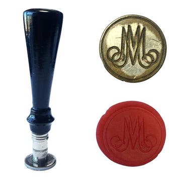 Antique Victorian Wax Seal Stamp with Initial M Monogram -