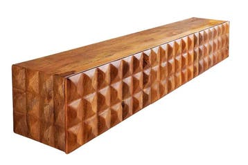 Massief houten tv lowboard VULCANO 160cm hangende, Ophalen of Verzenden, Nieuw