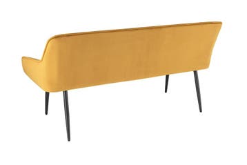 Design bank TURIN 160cm mosterdgeel fluweel zwart metalen, Huis en Inrichting, Banken | Bankstellen, Ophalen of Verzenden, Nieuw