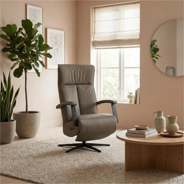Leren elektrisch relaxfauteuil Pure - Toledo Moss, Bohemian, Industrieel, Modern, Scandinavisch, Nieuw, Ophalen of Verzenden, 50 tot 75 cm