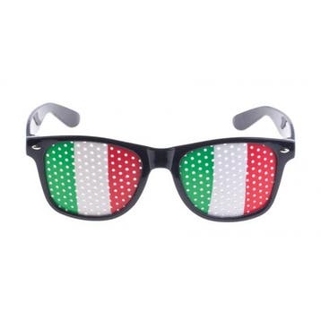 Zwarte Italie supporters vlag bril voor volwassenen - Funb.., Ophalen of Verzenden, Nieuw