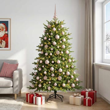 vidaXL Kunstkerstboom met kerstbal 180 cm 300 LEDs Warmwit, Diversen, Verzenden, Nieuw
