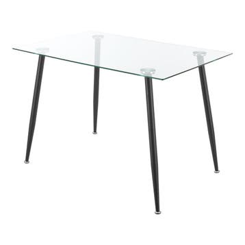 [en.casa] Glazen tafel Hyrynsalmi 75x110x70 cm zwart en tran, Verzenden, Nieuw