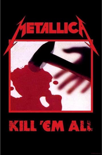 Metallica - Kill Em All Textielposter officiële merchandise, Verzamelen, Ophalen of Verzenden, Nieuw, Poster, Artwork of Schilderij