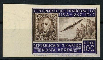 San Marino 1947 - Eeuwfeest: 1e postzegel van de Verenigde, Gestempeld