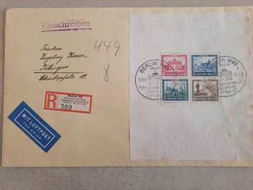 Duitse Rijk 1930 - IPOSTA Blok 1 op brief - Michel Block 1, Gestempeld