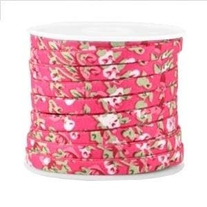 20 cm Trendy plat koord 5mm Hot pink (Sieraden koord), Ophalen of Verzenden, Nieuw, Draad