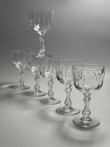 Val Saint Lambert, Herbatte - Wijnglas (6) - Service OLIVIER, Antiek en Kunst