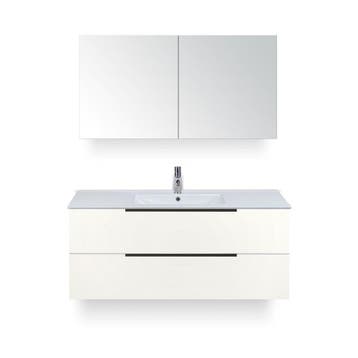 Seville Badmeubelset 120 cm - 2 laden Wit Hoogglans Edge -, Ophalen of Verzenden, Nieuw