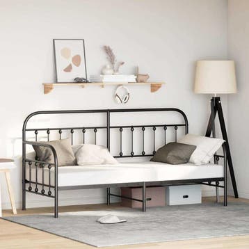 vidaXL Bedframe voor een daybed Zwart 80 x 200 cm, Huis en Inrichting, Slaapkamer | Bedden, Verzenden, Nieuw, Zwart, Metaal