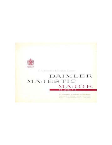 1960 DAIMLER MAJESTIC MAJOR BROCHURE ENGELS, Nieuw, Author