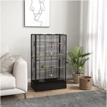 Vogelkooi 61x36,5x98 cm met Zitstokken Voerbakjes Lade, Verzenden, Nieuw